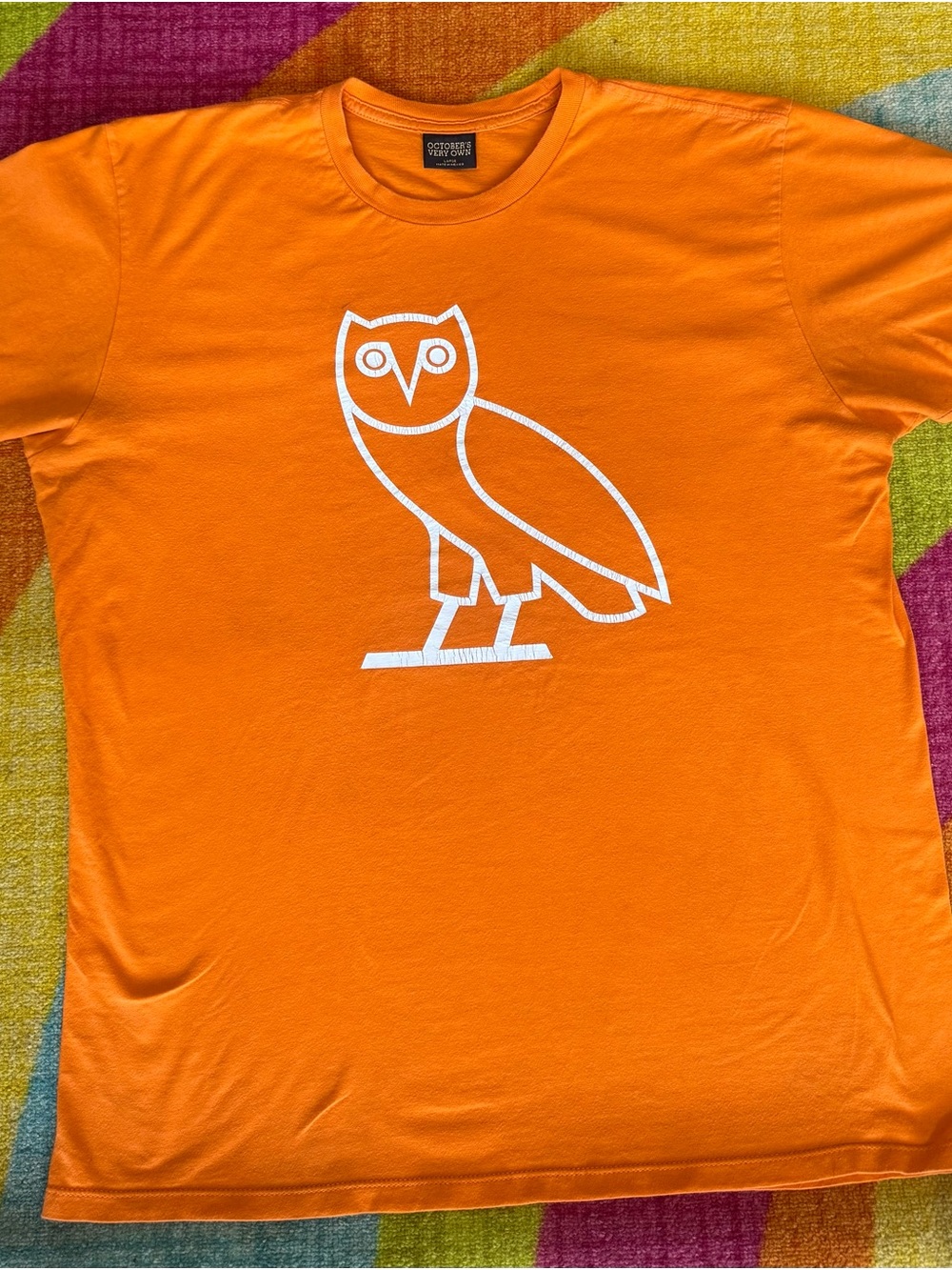 Men's Orange Owl Graphic Tee - Cotton Crewneck